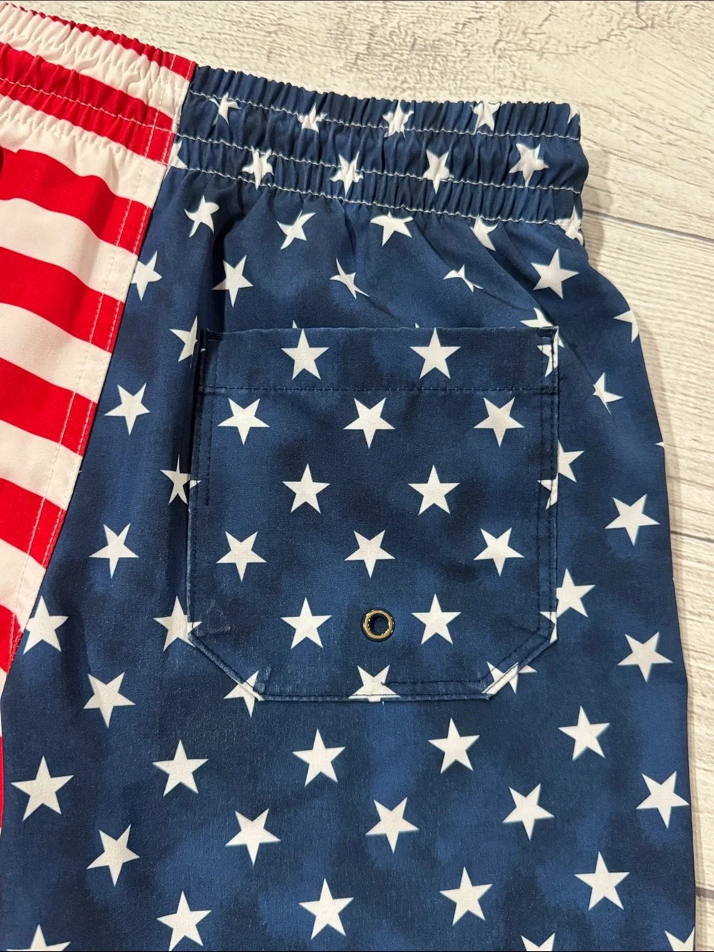 Old Navy Boys American Flag Swim Trunks - Red, White & Blue